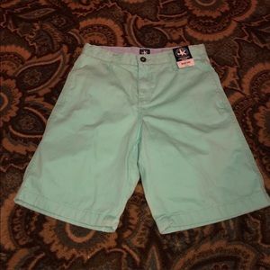 Aqua Mint 9” Flat front boys shorts NWOT ADJ waist